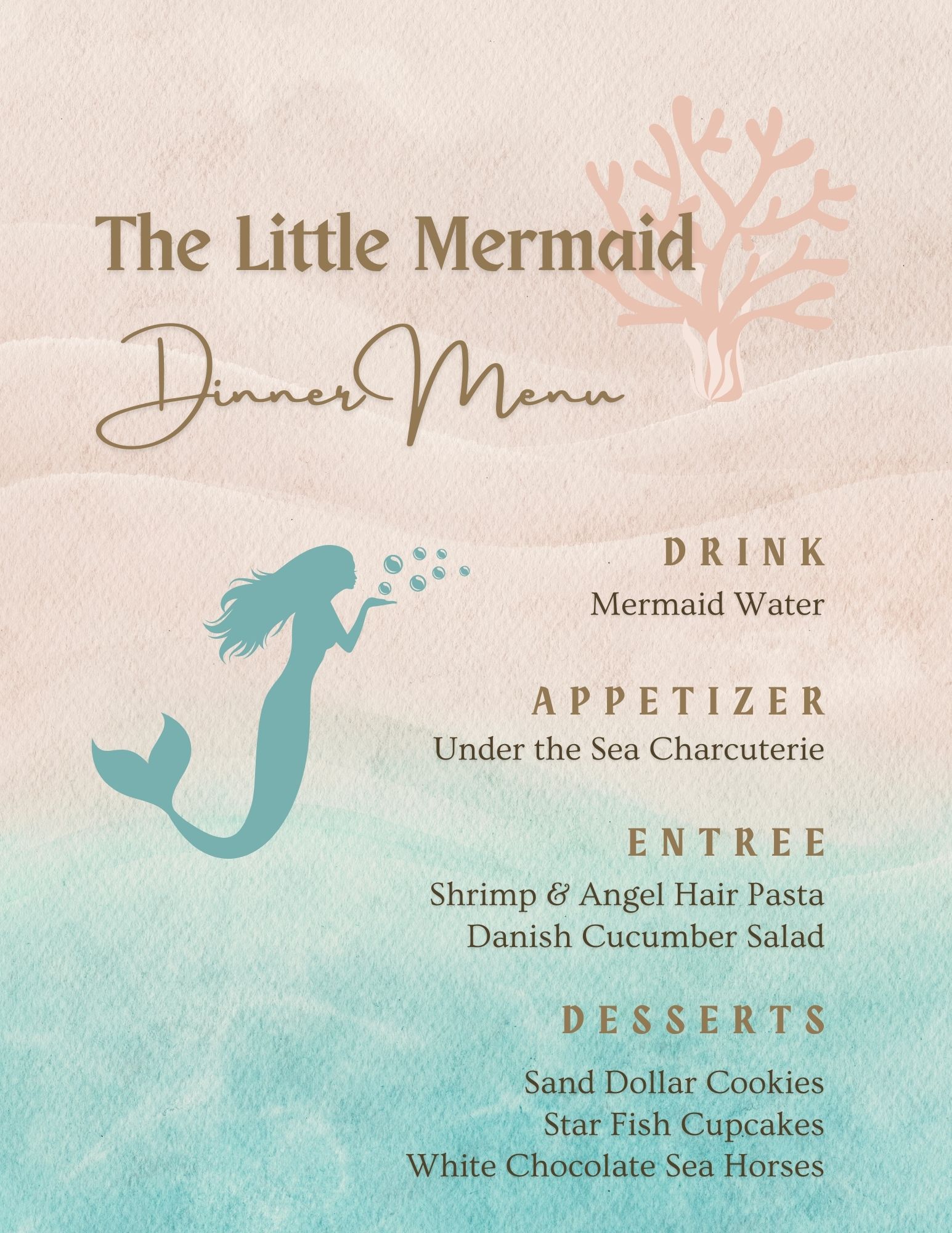 Little Mermaid Dinner - Pixie Dust & Posies