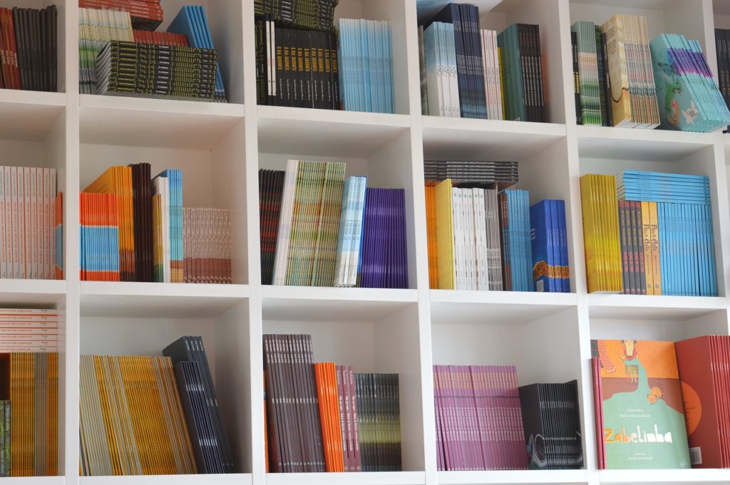 books, bookcase, organization