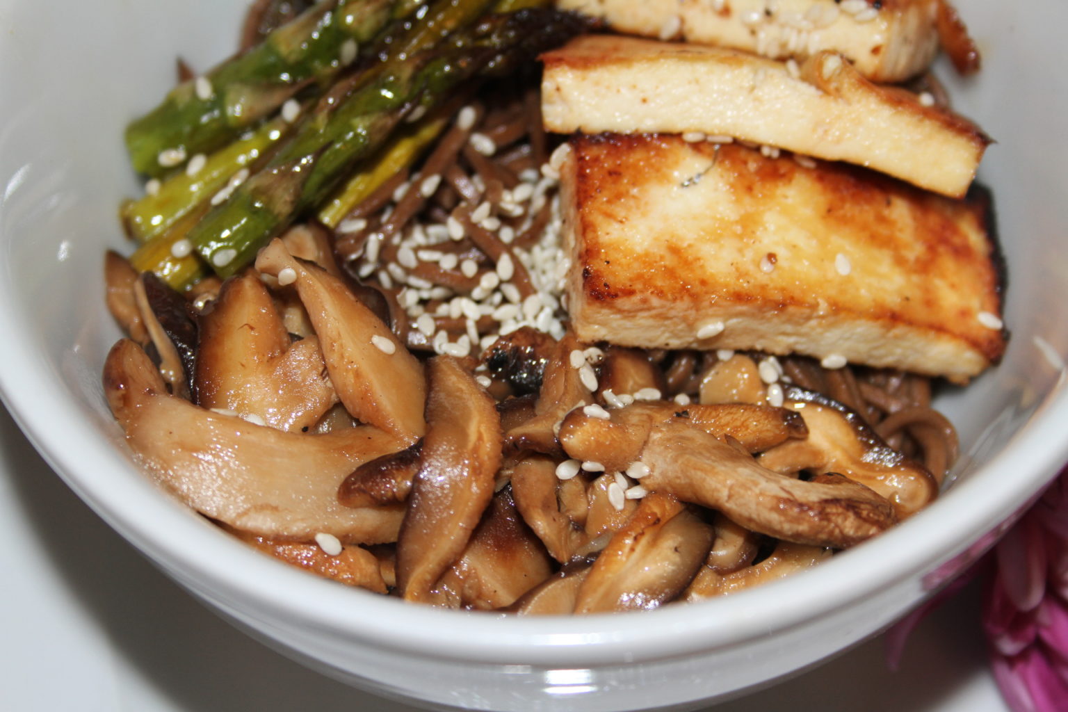 Soba Noodles with Asparagus, Shiitake and Tofu Pixie Dust & Posies